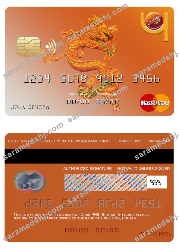 Bhutan Druk PNB bank mastercard